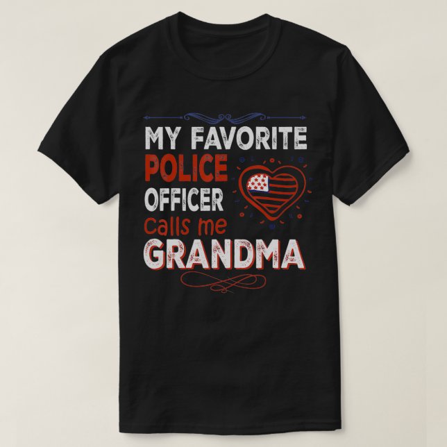Min favoritpolis kallar mig mormor Familj T Shirt (Design framsida)