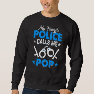 Min favoritpolis kallar mig Pop Fars dag Manar Lång Ärmad Tröja