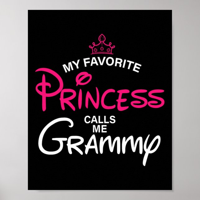 Min favoritprinsessa kallar mig Grammy Daughfath Poster (Framsidan)