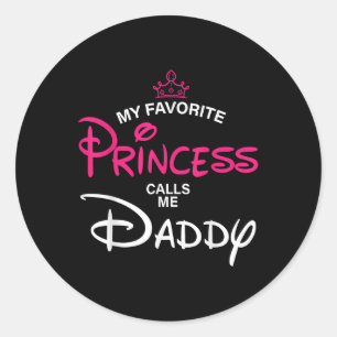 Min favoritprinsessa kallar mig pappa Dotter Fathe Runt Klistermärke