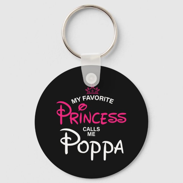 Min favoritprinsessa kallar mig Poppa DaughFathe Nyckelring (Framsida)
