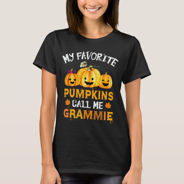 Min favoritpumpa kallar mig Grammie Halloween T Shirt (Framsida)