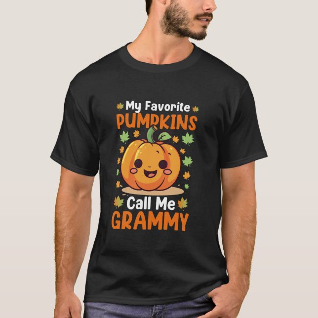 Min favoritpumpa kallar mig Grammy Funny Hallowee T Shirt (Framsida)