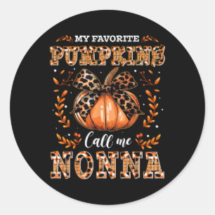 Min favoritpumpa kallar mig Nonna Thanksgiving Runt Klistermärke