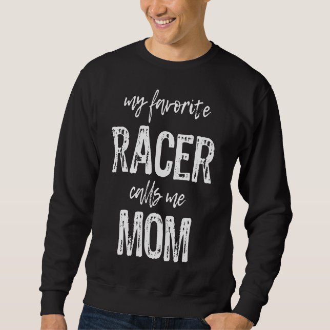 Min favoritracer kallar mig Mamma Funny Tävling Tä Lång Ärmad Tröja (Framsida)
