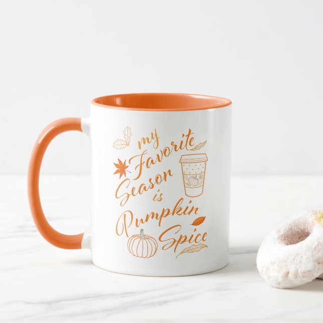 Min favoritsäsong är Pumpkin Spice Orange Design Mugg (Med munk)