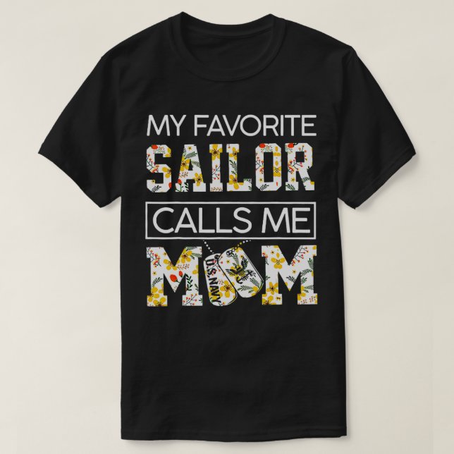 Min favoritseglare kallar mig Mamma Funny Mors dag T Shirt (Design framsida)