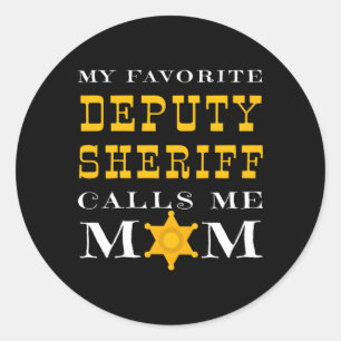 Min favoritsheriff kallar mig Mamma Proud Moth Runt Klistermärke