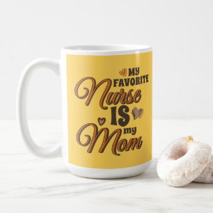 Min favoritsjuksköterska är min Mamma Retro Vibes Kaffemugg