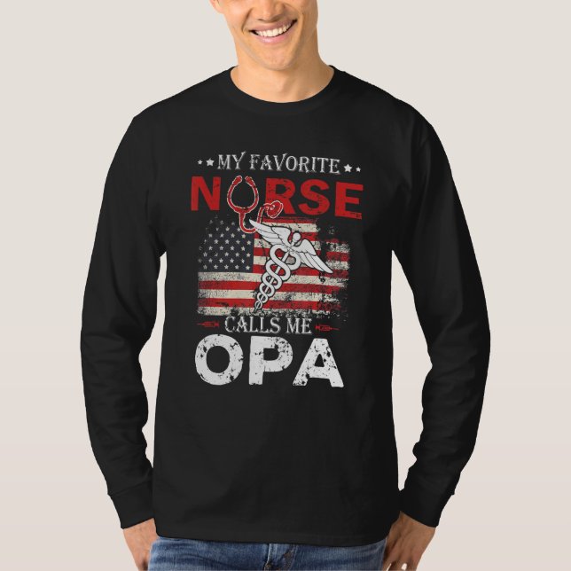 Min favoritsjuksköterska kallar mig Opa Stethospol T Shirt (Framsida)