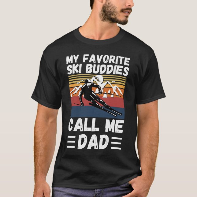 Min favoritski-Buddies kallar mig Pappa T Shirt (Framsida)