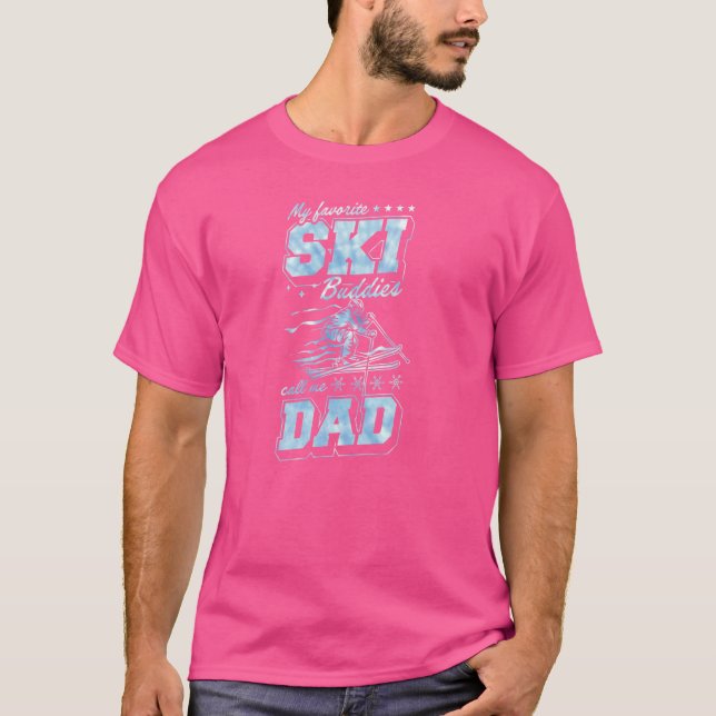 Min favoritski-Buddies kallar mig Pappa T Shirt (Framsida)