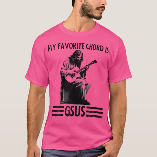 Min favoritsladd är att Gsus Jesus spelar Guitar R T Shirt (Framsida)