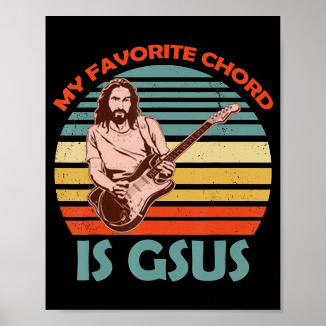 Min favoritsladd är Gsus Jesus Guitarist Guitar V Poster (Framsidan)
