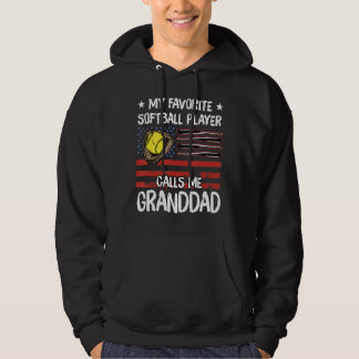Min favoritSoftball Player kallar mig Granddad Ame Hoodie