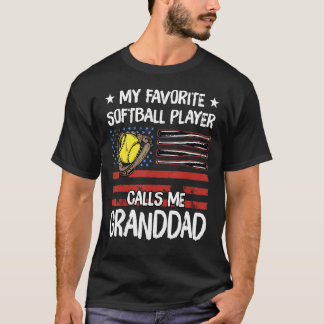 Min favoritSoftball Player kallar mig Granddad Ame T Shirt
