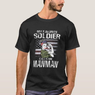 Min favoritsoldat kallar mig Mawmaw Proud Army Mam T Shirt