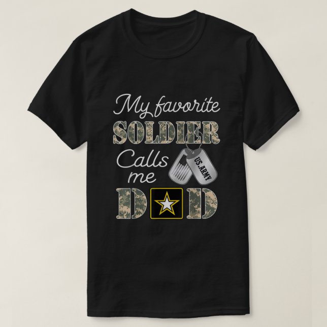 Min favoritsoldat kallar mig Pappa Army Studenten T Shirt (Design framsida)