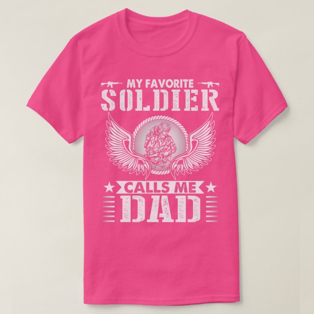 Min favoritsoldat kallar mig Pappa Lycklig Far-dag T Shirt (Design framsida)