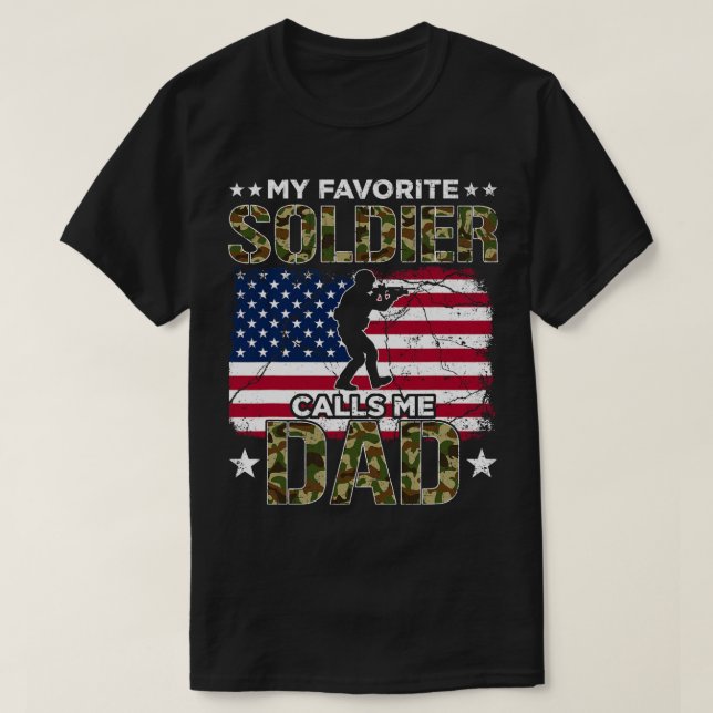 Min favoritsoldat kallar mig Pappa Proud Army Papp T Shirt (Design framsida)