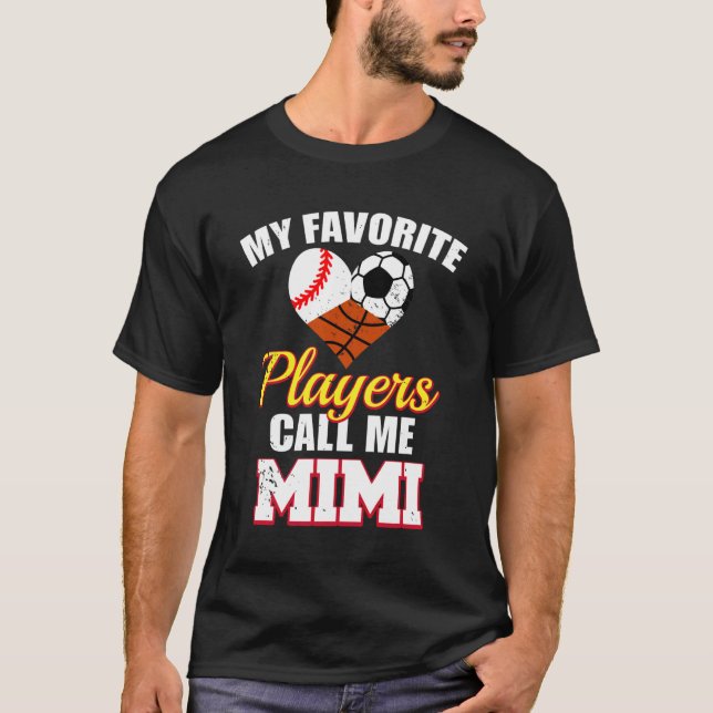 Min Favoritspelare Baseball Fotboll Basket Mim T Shirt (Framsida)