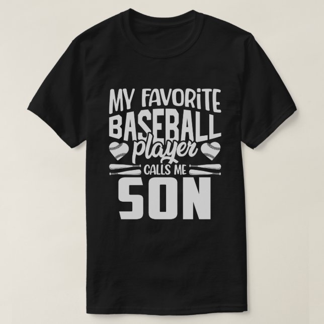 Min favoritspelare från Baseball Player kallar mig T Shirt (Design framsida)