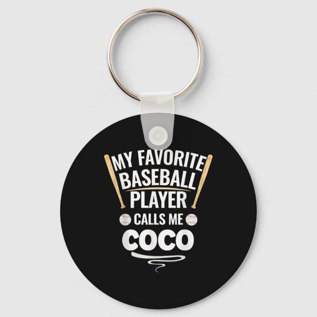 Min favoritspelare i basket kallar mig Coco Nyckelring (Framsida)