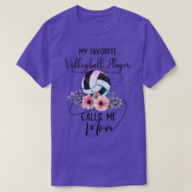Min favoritspelare i volleyboll ringer mig Mamma T Shirt (Design framsida)