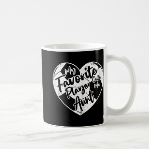Min favoritspelare kallar mig Aunt Soccer Heart Kaffemugg