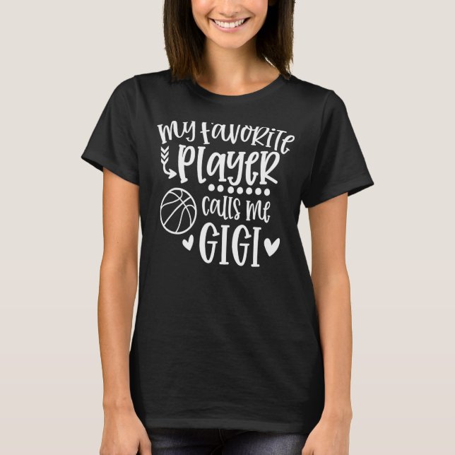 Min favoritspelare kallar mig Gigi Basketball Game T Shirt (Framsida)