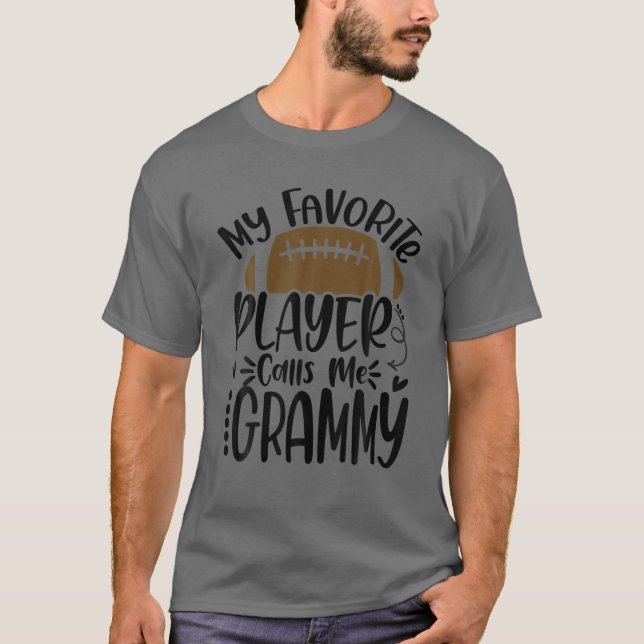 Min favoritspelare kallar mig Grammy Football Älsk T Shirt (Framsida)