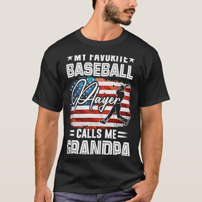 Min favoritspelare kallar mig Grandpa Ameri T Shirt (Framsida)