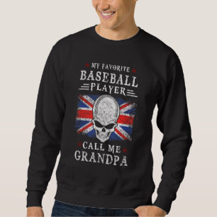 Min favoritspelare kallar mig Grandpa UK Fla Lång Ärmad Tröja