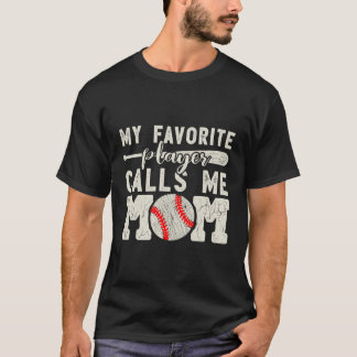 Min favoritspelare kallar mig Mamma Baseball Cheer T Shirt