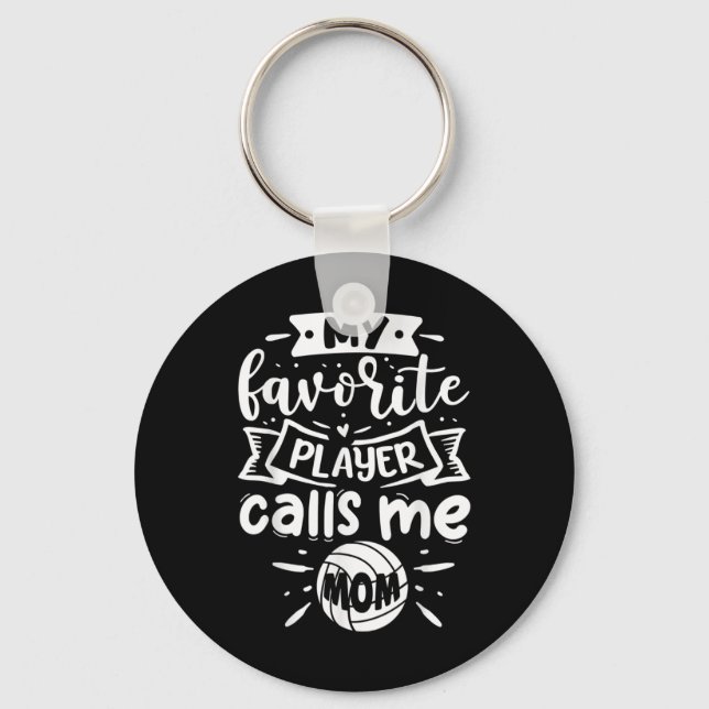 Min favoritspelare kallar mig Mamma Volleyball Nyckelring (Framsida)