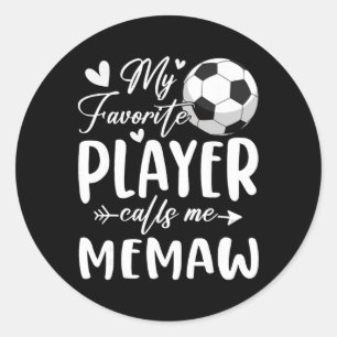 Min favoritspelare kallar mig Memaw-fotbollsspelar Runt Klistermärke