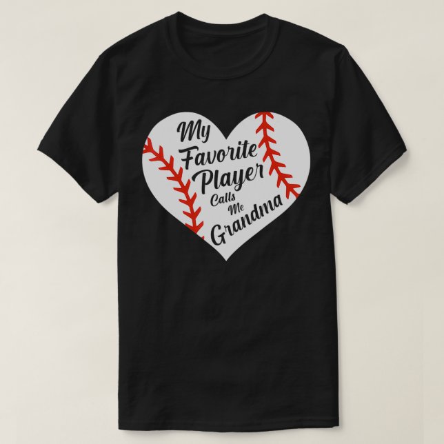 Min favoritspelare kallar mig morma Baseball Heart T Shirt (Design framsida)