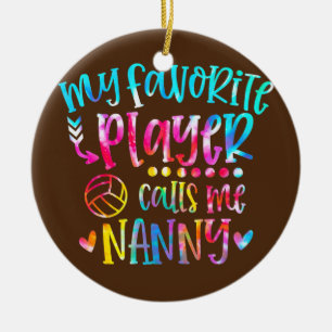 Min favoritspelare kallar mig Nanny Volleyball Julgransprydnad Keramik
