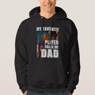 Min favoritspelare kallar mig Pappa Basketball Hoodie