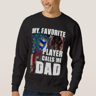 Min favoritspelare kallar mig Pappa Volleyball Lång Ärmad Tröja