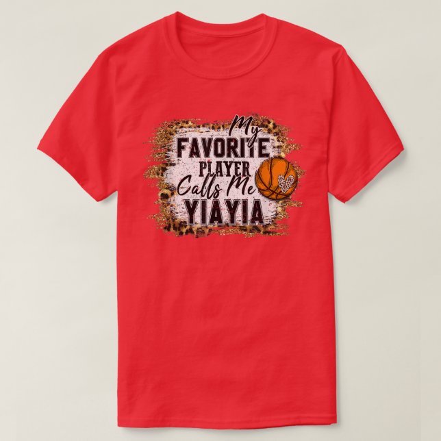Min favoritspelare kallar mig Yiayia basketbollsmu T Shirt (Design framsida)