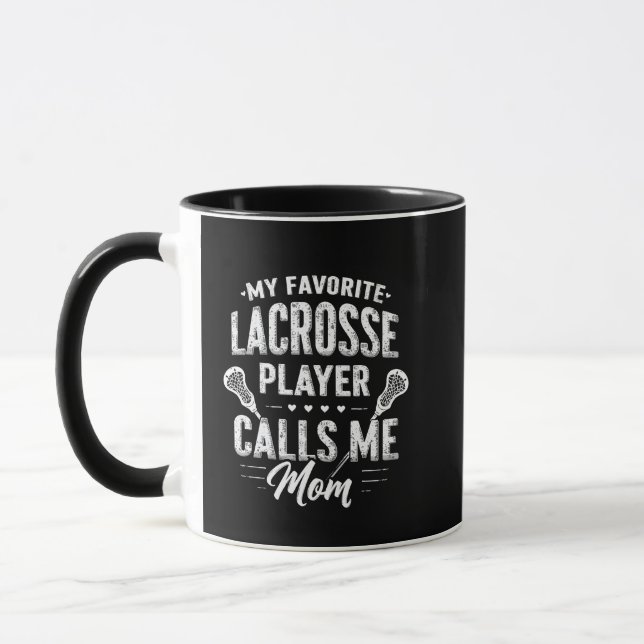 Min favoritspelare Lacrosse Player ringer mig Mamm Mugg (Vänster)