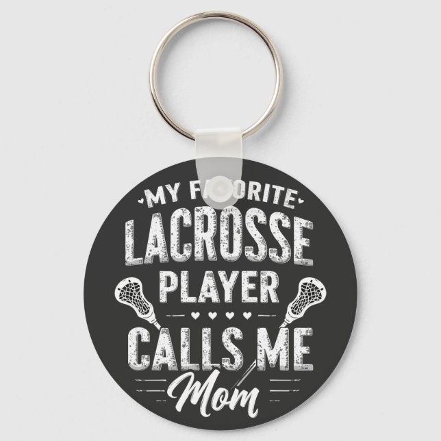 Min favoritspelare Lacrosse Player ringer mig Mamm Nyckelring (Framsida)