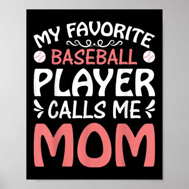 Min favoritspelare ringer Mamma Funny Mor Poster (Framsidan)