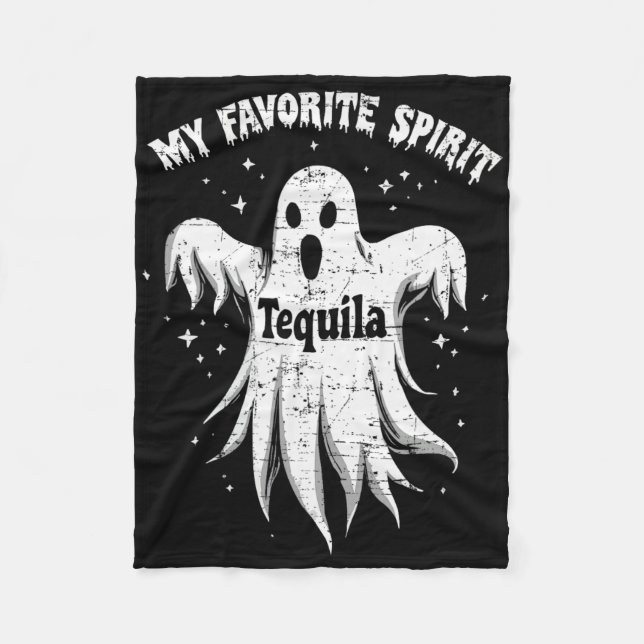 Min favoritspirit Tequila Drinking Ghost Hallowee Fleecefilt (Framsidan)