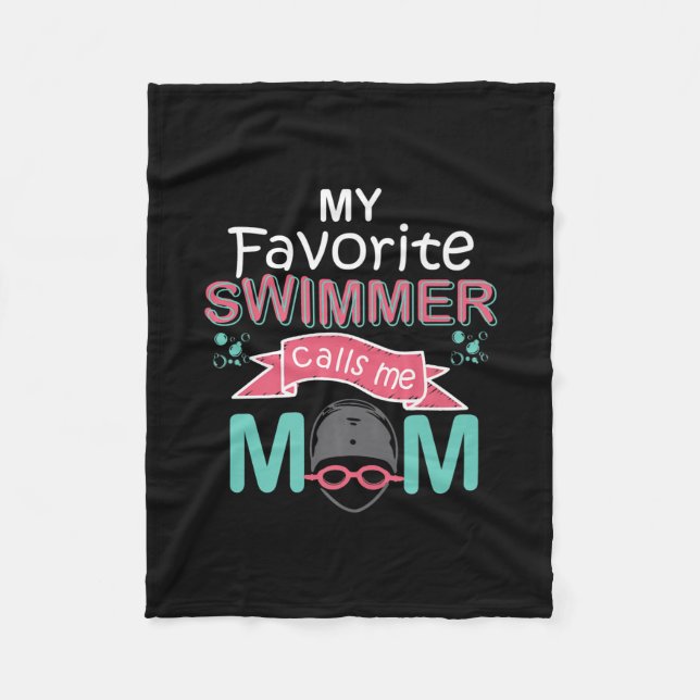 Min favoritsvimmer kallar mig Mamma Funny Swimming Fleecefilt (Framsidan)