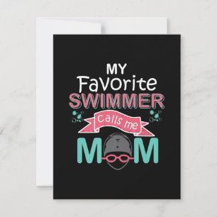 Min favoritsvimmer kallar mig Mamma Funny Swimming Inbjudningar