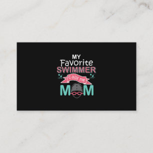 Min favoritsvimmer kallar mig Mamma Funny Swimming Visitkort