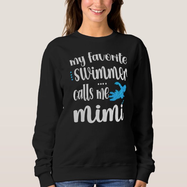 Min favoritsvimmer kallar mig Simma Mimi Swimmer M T Shirt (Framsida)