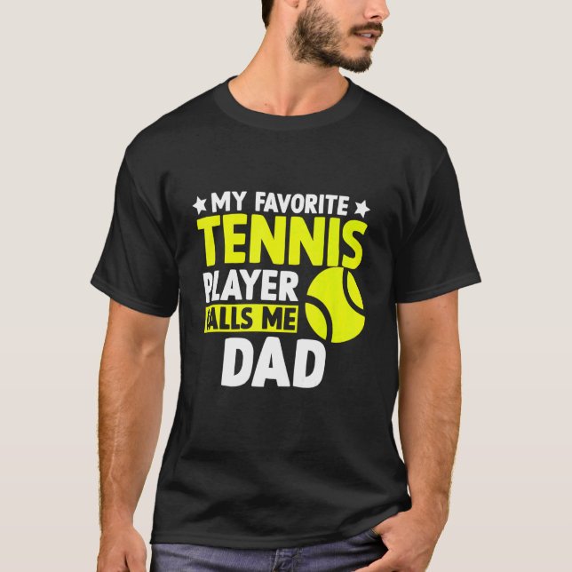 Min favorittennis anropar mig Pappa Fars dag Manar T Shirt (Framsida)